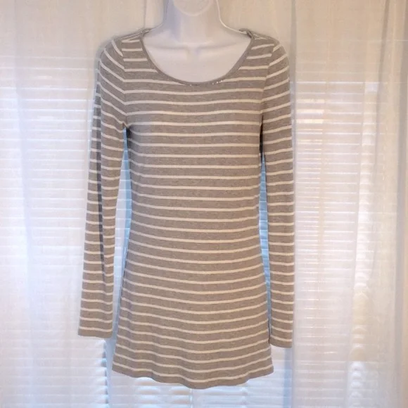 White House Black Market Long Sleeve Striped Tunic/Dress Sz S - Picture 1 of 12